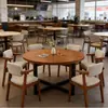 Mesa Redonda Estilo Minimalista Moderno para Uso Comercial en Restaurantes, Tiendas de Barbacoa, Tiendas de Fideos y Bares de Snacks, con un Juego Dedicado de Mesa y Sillas para Comer