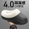 2026 Nuevo Superventas de Invierno Algodón Engrosado con Felpa Zapatos de Algodón para el Hogar Antideslizantes Cálidos Zapatillas de Algodón para Pareja Ropa de Exterior para Hombre