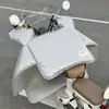 Parabrisas eléctrico impermeable con recubrimiento, impermeable de doble cara para invierno, forrado de felpa y engrosado, parabrisas universal para motocicleta eléctrica