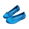 Bailarinas Redondas Estilo Francés con Lazo para Mujer, Zapatos Azules de Verano, Zapatos Planos Slip-On de Estilo Suave, Zapatos de Abuela