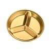 Acero Inoxidable 304 Redondo Estilo Coreano Plato para Saltear Barbacoa Plato para Salsa Creativo para Niños Dim Sum Plato Dorado para Snacks