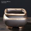 Novo estilo areia roxa pintura a ouro boutique paisagem quadrada planta verde bonsai estilo chinês vaso de cerâmica vaso de flor da Fornalha Ge suculenta