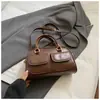 Bolso Satchel Coreano de Nicho Bolso Baguette para Mujer Otoño 2025 Nuevo Textura de Alta Gama Estilo Extranjero Retro Bolso de Hombro Cruzado