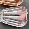 Mini juego de 5 brochas de maquillaje con espejo, portátil, con carcasa, con espejo de maquillaje, de fábrica de comercio exterior, venta al por mayor
