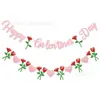 Bandeirola com Tema de Rosa para o Dia dos Namorados - Melhor Amiga para Festa de Dia dos Namorados de Meninas
