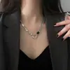 C166 anel irregular zircônia colar de casal feminino estilo ins frio nicho hip hop estilo neutro corrente de clavícula masculino