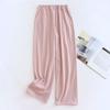 Pantalones de pijama de otoño e invierno para mujer, de tipo polar, engrosados, holgados, talla grande, pantalones casuales, pantalones de pierna ancha, pantalones cálidos para el hogar de pareja para hombre