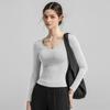 Novo Estilo de Roupa de Yoga para Mulheres 2026, Tops de Pilates de Manga Longa, Roupa Esportiva Slim-Fit para Corrida ao Ar Livre para Mulheres