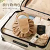 Bolsa de maquillaje perezosa de nuevo estilo para mujer, bolsa de almacenamiento de viaje de gran capacidad, bolso plano con cordón para viajes al aire libre y neceser