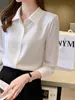 Blusas Camisas Brancas para Passeio de Primavera e Outono para Mulheres, Design e Temperamento, Roupa Profissional, Camisas Soltas de Manga Comprida de Alta Qualidade