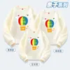 Ropa de clase padre-hijo casual deportiva suéter otoño e invierno nuevo estampado de globo aerostático algodón pesado jersey manga larga
