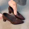 Nuevos zapatos Mary Jane retro franceses para mujer, con punta fina, tacón grueso y diseño de una sola tira, perfectos para el uso diario