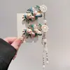 Un Toque de Azul~Nuevo Pasador de Borla Floral Estilo Chino para Mujer 2026 Nuevo Clip para Flequillo Lateral Accesorio para el Cabello Estilo Antiguo Hanfu