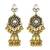Brincos de Franja com Sino de Pérola Cravejados com Diamantes em Estilo Étnico Transfronteiriço para Mulheres, Design de Luxo Leve, Brincos Retrô, Brincos Boêmios