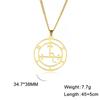 Colgante con símbolo especial de corte chapado en oro real de acero de titanio de venta directa de fábrica, collar de acero inoxidable 304.