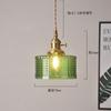 Lámparas pastorales nostálgicas de la República de China en Shanghái antiguo restaurante Cafetería portalamparas de latón araña estilo retro de cristal verde