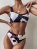 Novo top de biquíni estampado de vaca popular maiô dividido Biquíni Europeu e Americano Maiô AliExpress 76130