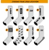 Calcetines jacquard personalizados de talla grande, calcetines deportivos gruesos de rizo impresos y bordados, calcetines de algodón del año zodiacal, personalización transfronteriza
