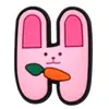 Animais de Desenho Animado Letras Inglesas PVC Borracha Macia Tamanho Pequeno Adesivos Planos Pingentes para Sapatos Bolsas Capas de Celular Acessórios Decorativos DIY