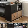 Gabinete de ocho compartimentos, gabinete negro, librero de pared, gabinete de almacenamiento, mesita de noche, gabinete de almacenamiento para el dormitorio