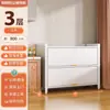 Estantería de Acero Grueso Moderna Minimalista para el Hogar Lanxian con Puertas, Armario de Almacenamiento a Prueba de Polvo, Estante de Hierro Artístico para Sala de Estar