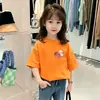 Roupa Infantil Algodão Puro Manga Curta Roupa para Meninas Camiseta Manga Curta para Meninas 2026 Nova Roupa de Verão para Crianças Grandes Top t