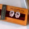 Elegancia Cristalina Aretes de Botón Ovalados con Circonita Brillante Exquisita Cadena para Clavícula a la Moda Joyería de Estilo Versátil y Genial para Mujeres