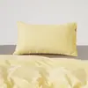 Funda de almohada larga de algodón de fibra larga, color liso estampado, estilo ins escandinavo 2025, nuevo lujo accesible, B&B, individual