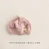Boina de tricô fofa com laço, um chapéu quente e grosso para bebês e crianças pequenas, perfeito para o outono e inverno