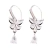 Brincos Gancho Borboleta Gota d'Água de Zircônia Elegantes Leve Luxo Minimalistas Exquisitos Versáteis High-End de Nicho