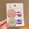 Accesorio Rosa Brillante de Diamante para el Cabello de Conejo para Niños, Lindo Pasador de Estrella de Lentejuelas, Goma para el Cabello para Niñas, Flequillo de Bebé