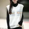 Chaleco Tejido Jacquard Fair Isle Retro para Mujer, Cuello Redondo, Chaleco Suéter de Botones, Camiseta sin Mangas Cardigan para Capas Otoño/Invierno