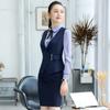 Chaleco de Vestir de Negocios Conjunto de Tres Piezas Moda Primavera y Otoño Uniforme de Aeromoza Personal de Recepción de Hotel Salón de Belleza Ropa de Trabajo Chaleco de Mujer