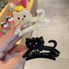 Pinza mediana para el pelo con diseño de gato y ácido acético de estilo coreano, con diseño de dibujos animados de moda para niña dulce, pinza para el pelo con forma de tiburón