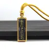Venta al por mayor del fabricante Arena Mineral Pintada a Mano Acero de Titanio Thangka Zaki Lamu Amarillo Riqueza Mineral Pequeño Thangka Portátil Buda Amuleto Colgante Collar