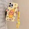 Figura de Estrella Giratoria Linda de Dibujos Animados con Cadena Adecuada para Funda de Teléfono Modelo Nuevo Apple 17 15Pro Modelo Femenino Se Ve Bien