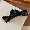 Pinza de Plátano con Lazo Morado Satinado Estilo Coreano para Mujer, Pinza Suave para Fijar Cola de Caballo Alta, Pinza de Giro para la Parte Posterior de la Cabeza, Pinza Vertical