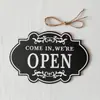 ABIERTO letrero de puerta retro colgante de doble cara decorativo placa de puerta creativa colgante placa de puerta de madera decoración de pared colgante de pared en stock personalización