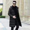 Jaqueta de Penas de Ganso Masculina Longa Comprimento do Joelho para Meia-Idade Estilo Novo Roupas de Inverno para Pai Quente Acolchoada Tamanho Grande Outerwear