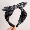 Diadema nueva de flor de anacardo con orejas de conejo para mujer, diadema de ala ancha, diadema de tela anudada transfronteriza Europa y Estados Unidos, diadema para presionar el cabello, horquilla al por mayor