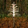 Lámpara de medusa para exteriores alimentada por energía solar, impermeable, lámpara de caña de fibra óptica de cambio multicolor, luz de césped de inserción en el suelo para ambiente de jardín