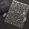 Yitu Padrão Antigo Folha de Ouro Rena de Natal Adesivos para Unha Série de Natal Guirlanda de Flocos de Neve Adesivos Decorativos Yt6677
