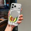 Adecuado para funda de teléfono magnética Apple 17, Divertida funda protectora 2 en 1 para iPhone 18 Pro Max Aguacate Agujero Grande