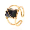 Anillo de Alambre de Cristal Natural Nuevo de Verano Anillo de Piedra Cruda Irregular Anillo Hecho a Mano Accesorios de Piedras Naturales de Colores Venta al por Mayor