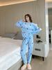 Conjunto Cálido de Hadas Forro Polar Coral Invierno Suelto Forro Polar de Doble Cara Casual Gente Perezosa Hogar Pijama Cálido Conjunto de Dos Piezas para Mujer