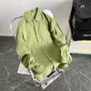 Camisa de Algodón y Lino Atractiva Estilo Japonés para Hombre Manga Larga Moda Hong Kong Holgada Casual Chaqueta Básica de Primavera y Otoño para Pareja