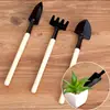 Set de Tres Piezas de Herramientas de Jardinería Herramientas de Jardín Mini Pala Rastrillo Azada Pequeña Multifuncional Pala para Aflojar Plantas Domésticas T