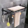 Juego de Toallero Negro Sin Taladro Estante de Baño Escandinavo Estante de Baño Colgante para Inodoro Ferretería para Baño