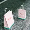 Série Xadrez Sacola para Embalagem de Chá com Leite, Café, Panificação Sacola de Papel Kraft Sacola Tote para Bolo Sacola de Compras Pronta para Presente em Estoque