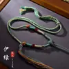 Cuerda Trenzada de Cuatro Hilos Hecha a Mano de Xizang, Cuerda para Colgante Thangka, Cuerda para Collar de Amuleto de Buda, Cordón de Cera de Abeja, Hilo de Algodón Frotado a Mano, Cadena para Suéter